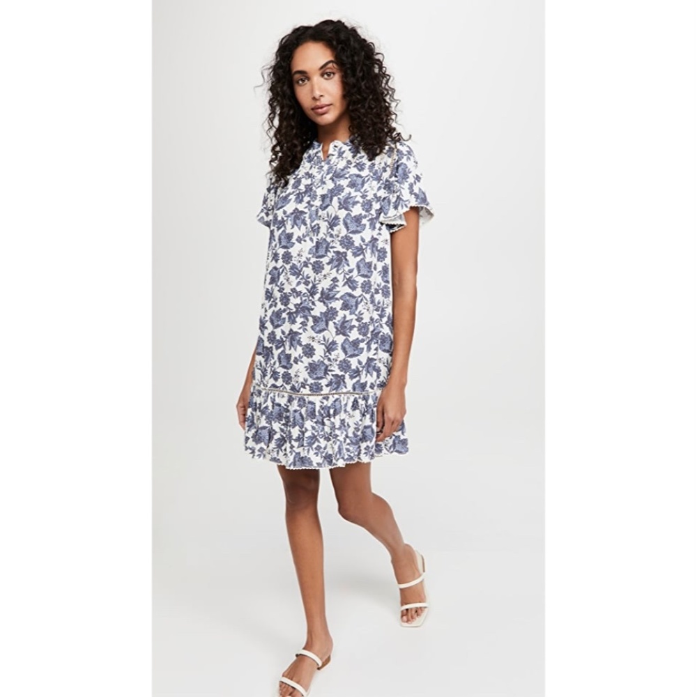 Rebecca Minkoff Natalia Blue & White Print Mini Dress